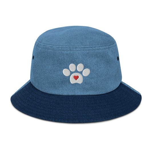 Embroidered Paw with Heart Bucket Hat