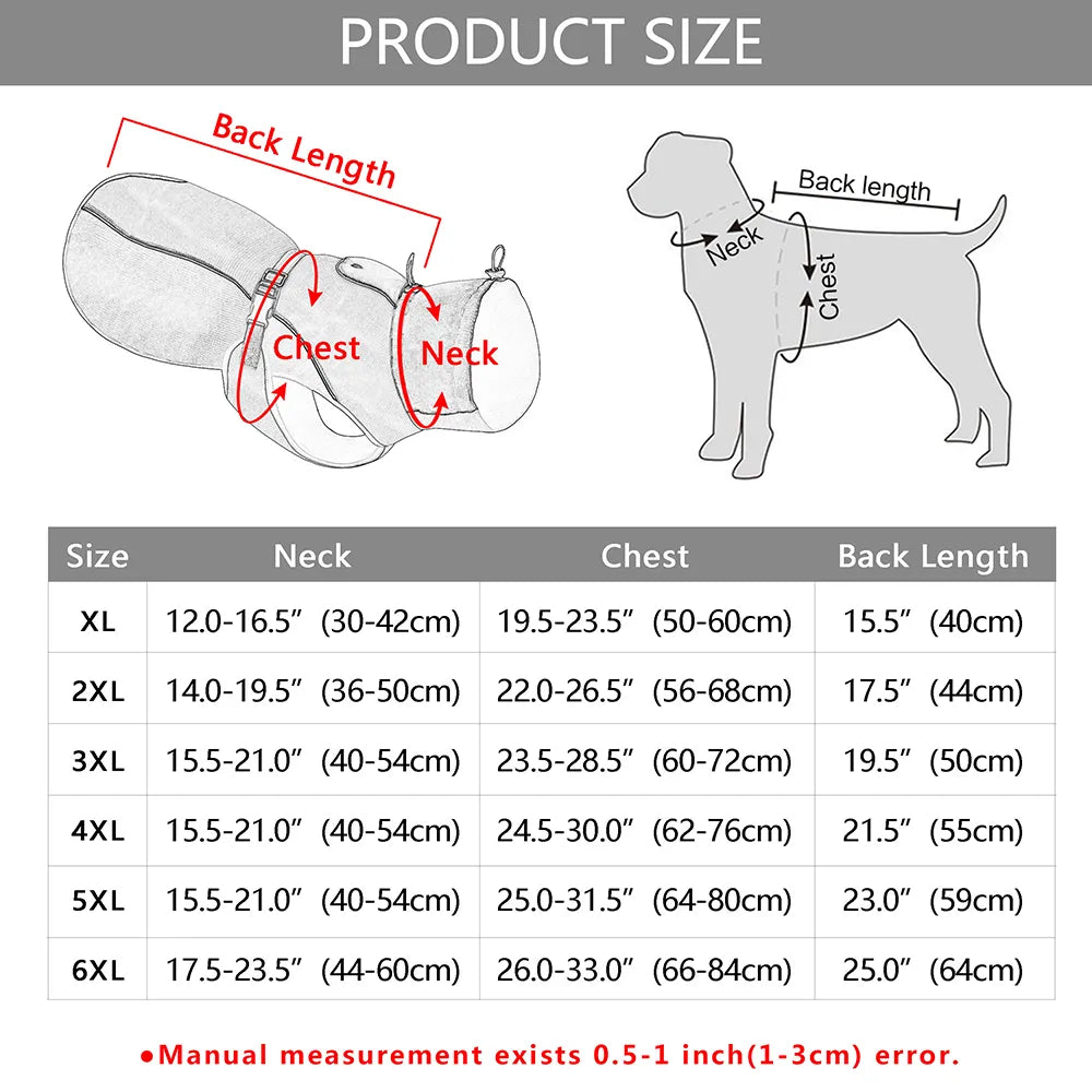 Reflective Waterproof Coat for Medium to Large Dogs