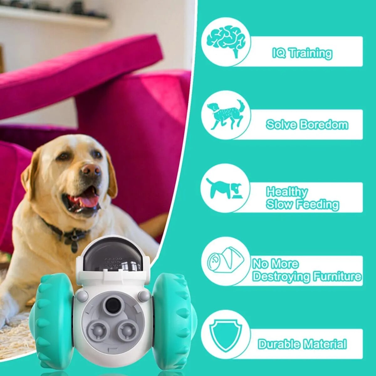 Interactive Food Dispenser Pet Toy- Increases IQ