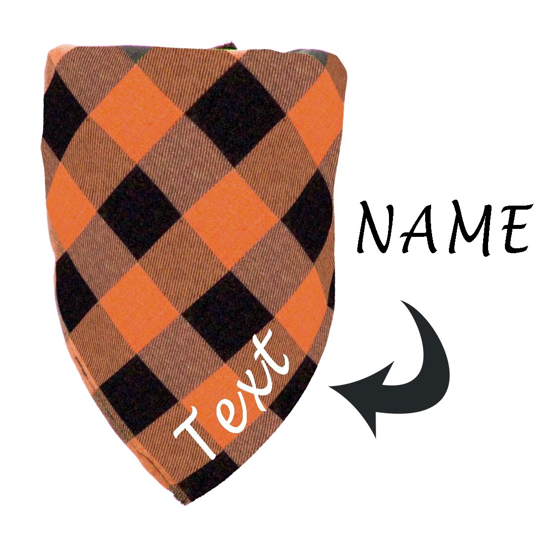 Plaid Pet Bandana with Name