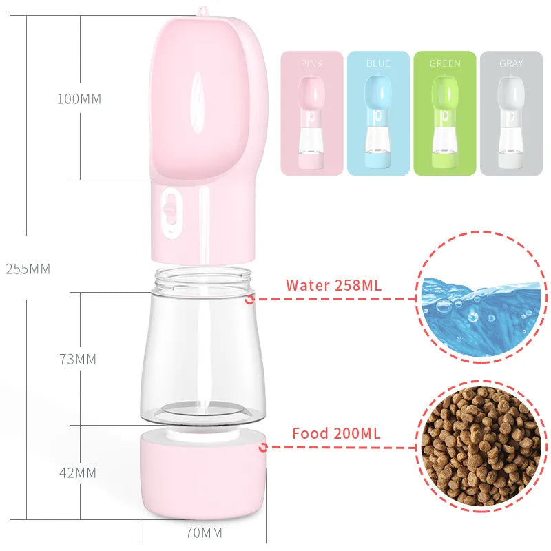 Portable Water and Food Bottle for Pets